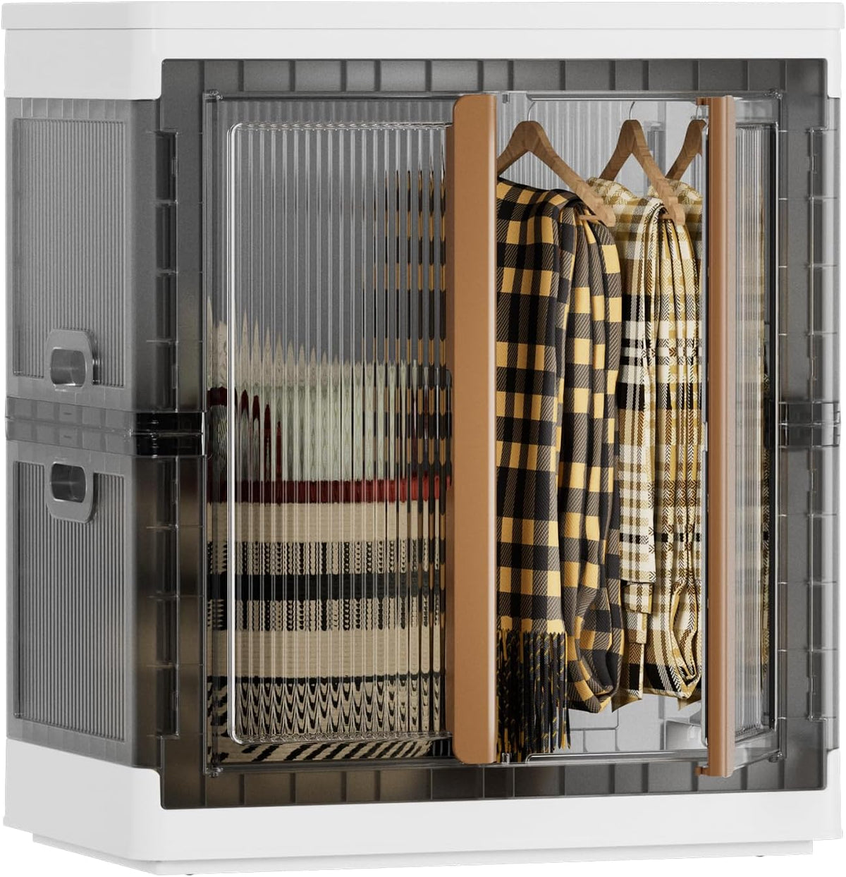 HAIXIN Closet Organizers and Storage, Collapsible Clothing Storage with Closet Rod and Clothes