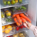 bealy 2 Pack Stackable Clear Storage Drawer,Refrigerator Organizers and Storage Drawer Pull Out