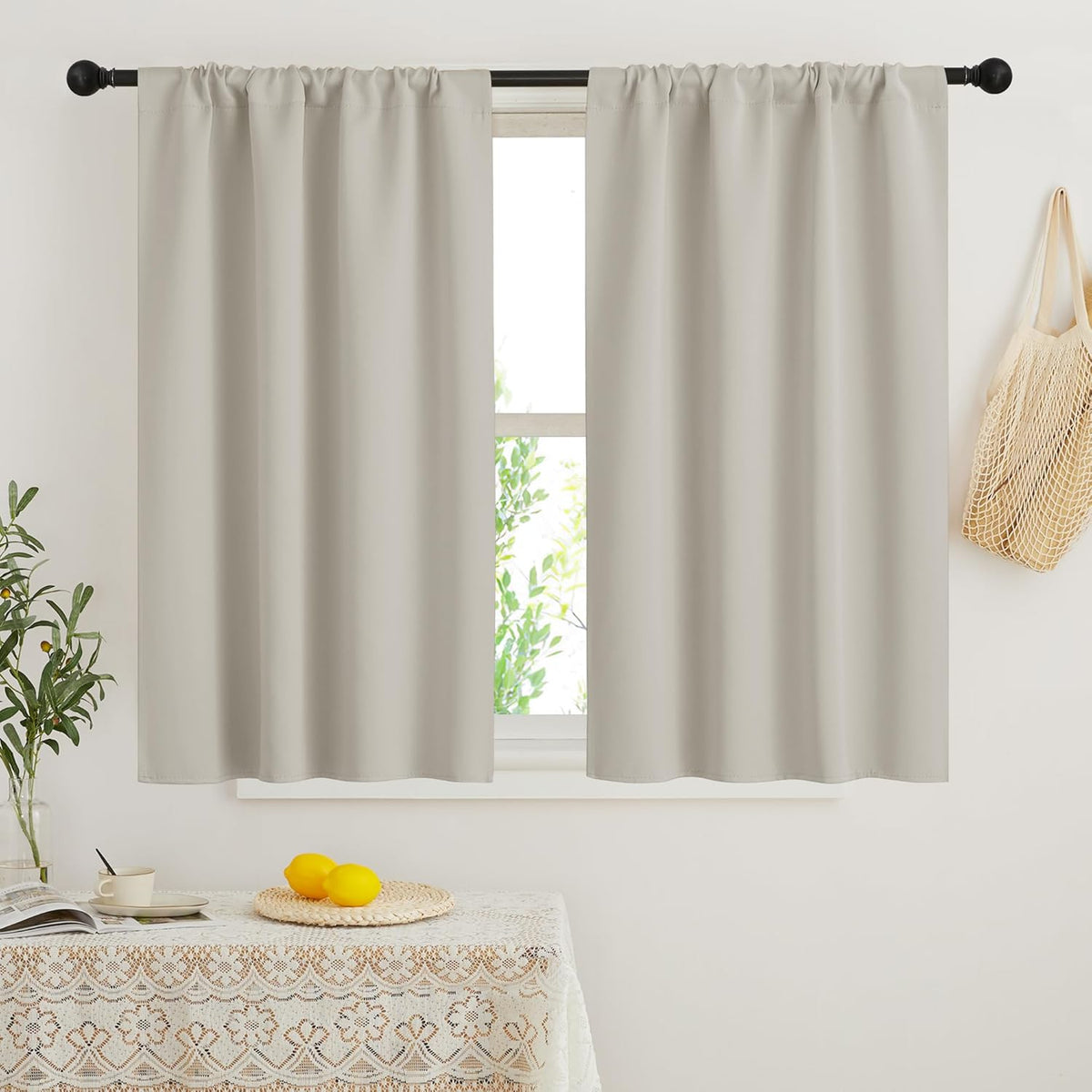 RYB HOME Blackout Curtains for Bedroom, Small Window Shades Thermal Insulating Privacy Drapes for