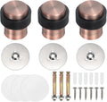 PATIKIL 3Set Round Door Stoppers, 46mm Stainless Steel Door Stop Doorstop Wedge Metal Cylinder Self