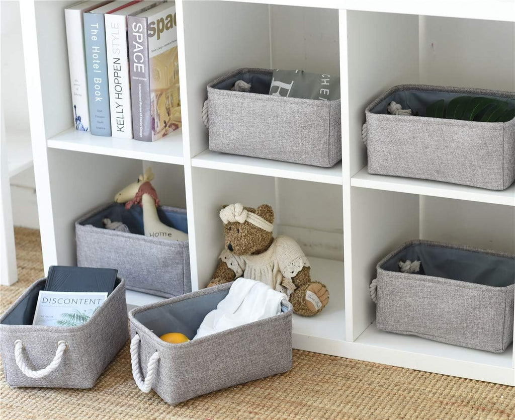 TcaFmac Basket for Organizing Cube Stgorage Bin - Small 6 Pack Fabric Storage Cubes Collapsible