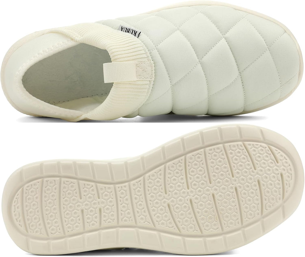 KUBUA Slippers for Men and Womens Indoor House Shoes Plush Slip on Outdoor Garden Loafers