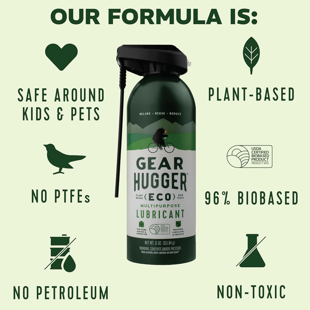 Gear Hugger Multipurpose Lubricant - Eco-Friendly (11 oz, Pack of 2), Rust Remover - Garage Door