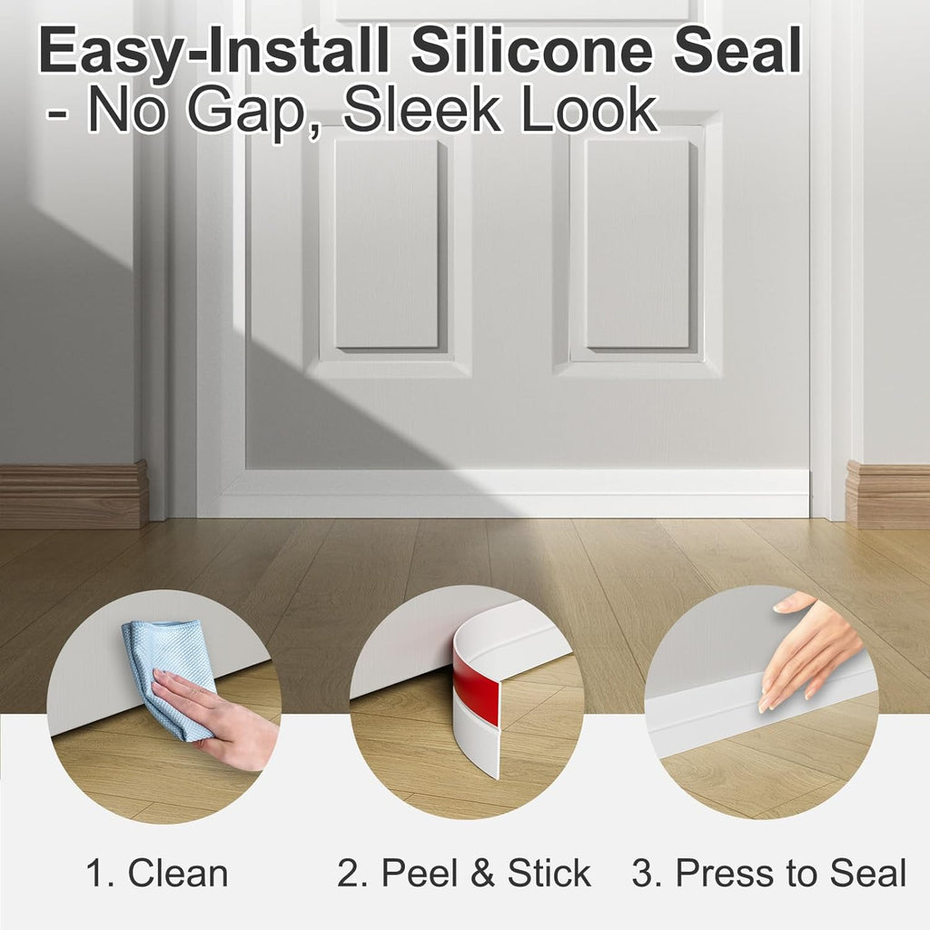 Heavy-Duty 20 ft x 2 in Weather Stripping, Door Draft Stopper Silicone Seal Strip for House and