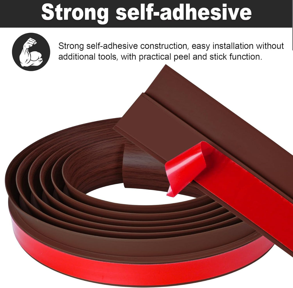 3.3Ft Carpet Floor Transition Strip, Self Adhesive Floor Edging Trim Strip for Doorway, PVC Floor