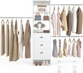 96'' Closet Organizer System with 3 Hanging Rods (Without 3 Storage Shelves), 8FT Closet Systems