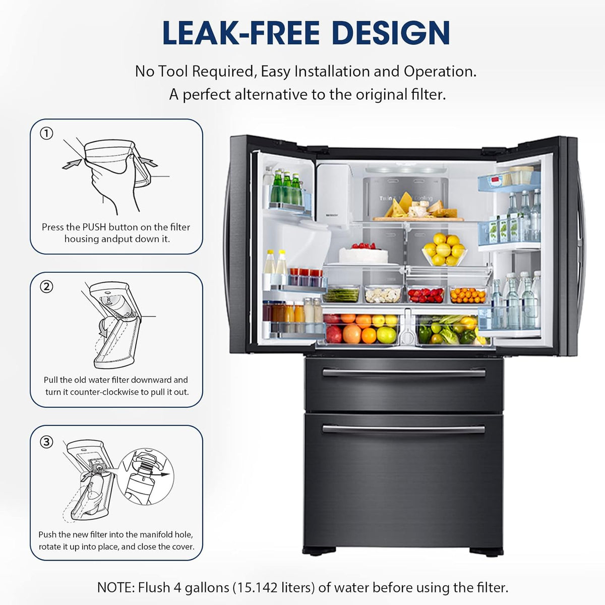 MARRIOTTO LT1000PC Refrigerator Water Filter, Water Filter ADQ747935 Compatible with LT1000PC