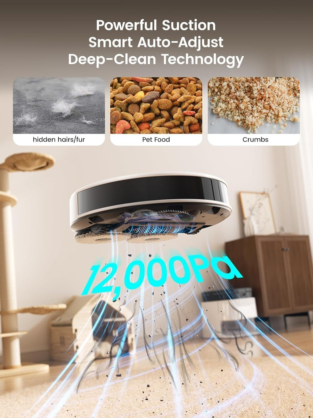 Lefant Robot Vacuum, M3 Robot Vacuum and Mop, 10000Pa Suction, Anti-Tangle Brushes, Dual Spinning