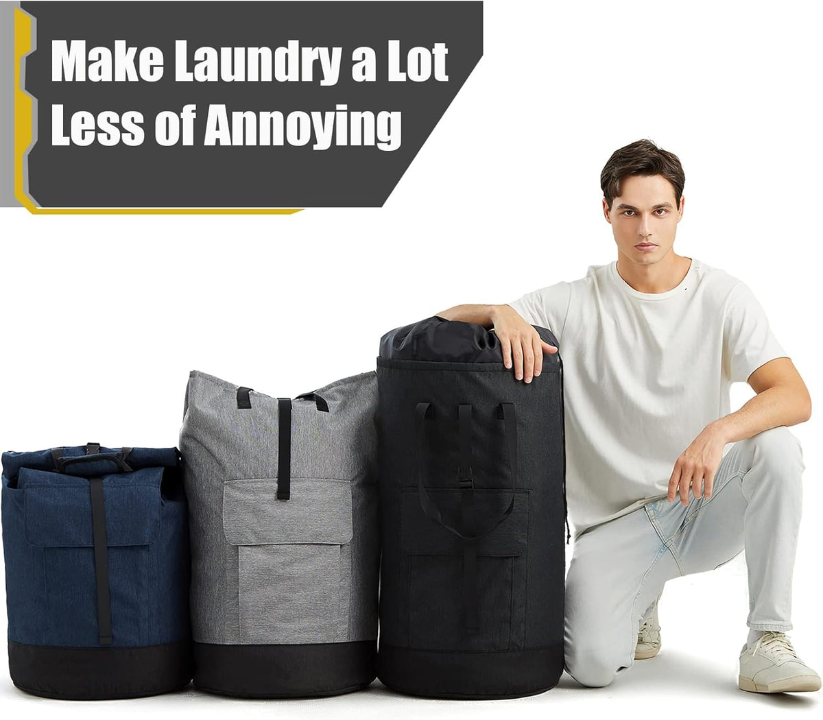 Laundry Bags Extra Large Heavy Duty, Laundry Backpack College 115L, Large Laundry Bag with Shoulder