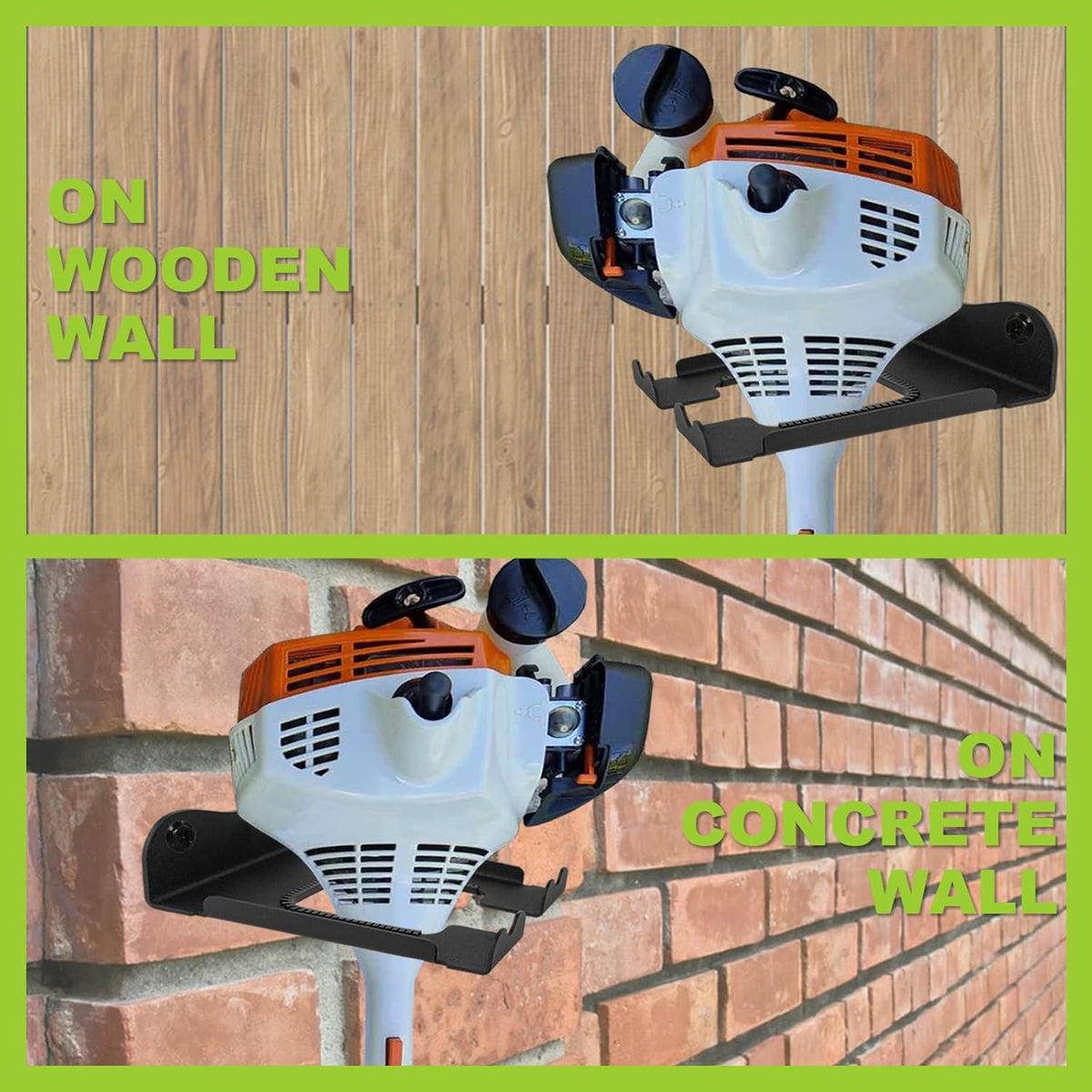 2Pcs Garage Organizer Trimmer Rack,Garden Power Tool Hanger Weed Whackers Holder Wall Mounted for