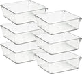 Ravinte 6 Pack Drawer Organizer - 6" X 6" Plastic Storage Bins, Acrylic Organizers with Non-Slip