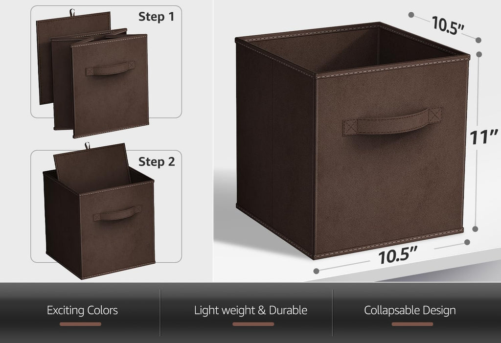 Sorbus Fabric Storage Cubes - 8 Foldable Storage Bins for Organizing Pantry, Cubbies, Toy Box