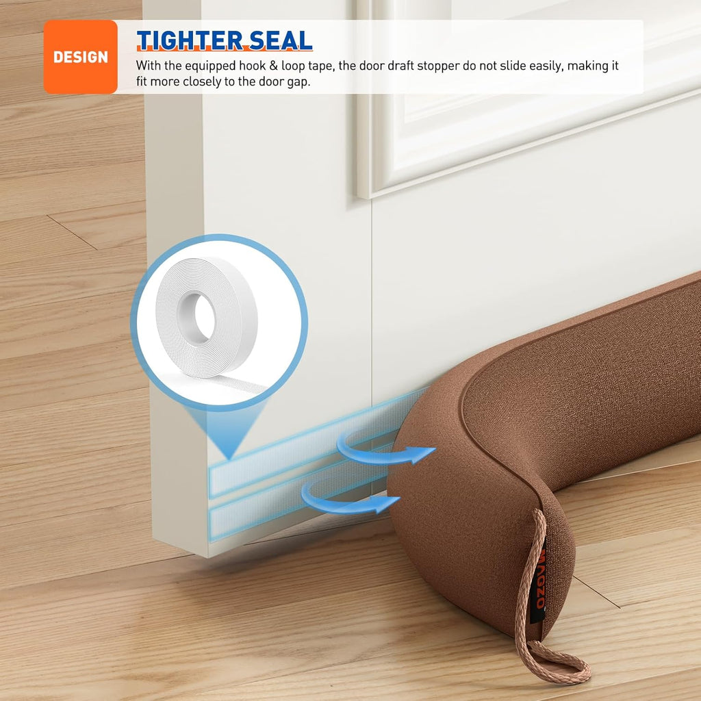 MAGZO Door Draft Stopper, 34 Inch Under Door Draft Blocker Noise Stopper, Weighted Wind Blocker