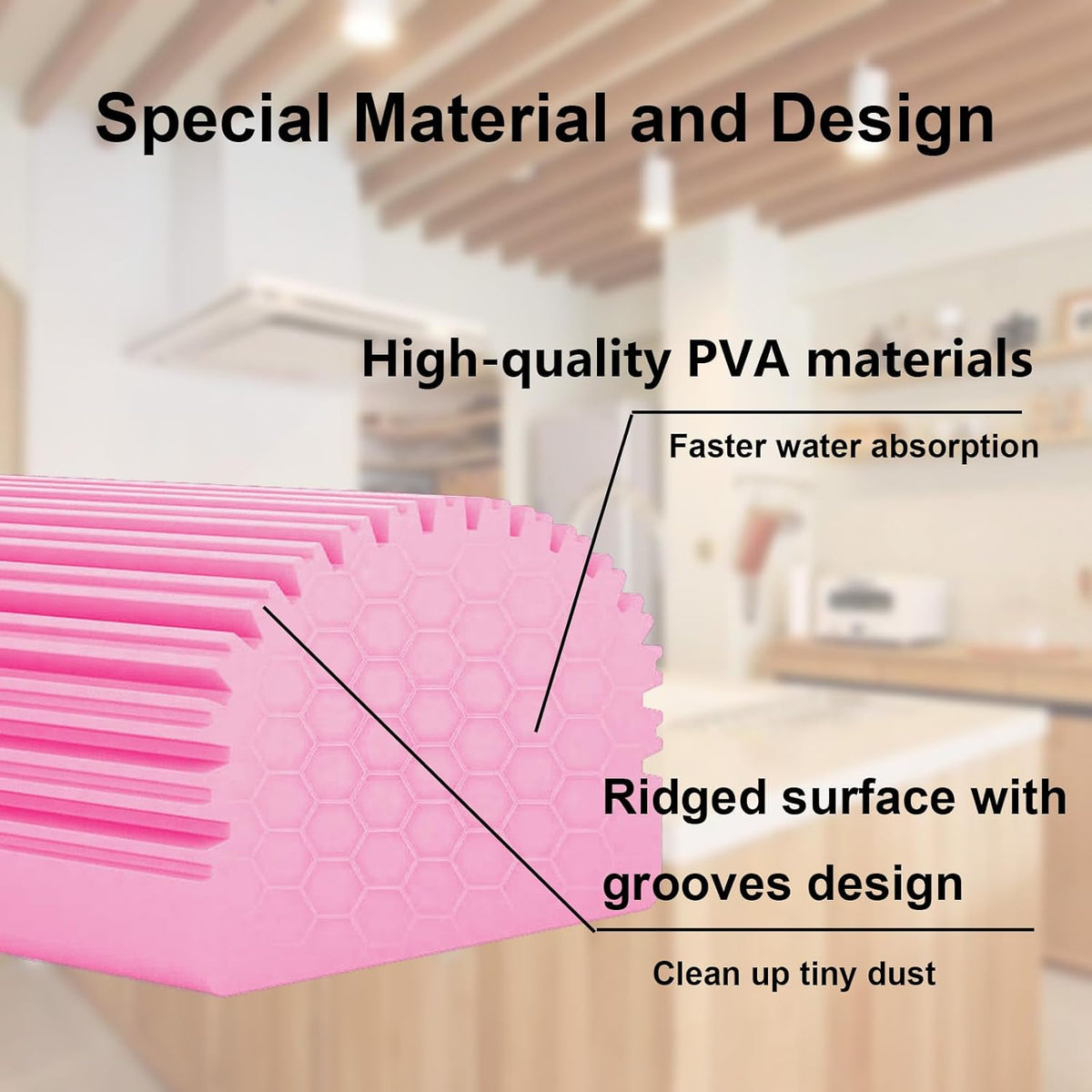 6-Pack Damp Clean Duster Sponge,Magic Sponge Eraser for Housekeeping,Reusable Cleaning Sponge for