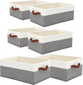 6 Pack Closet Storage Bins, Storage Baskets for Shelves, Linen Closet Organizers and Storage with