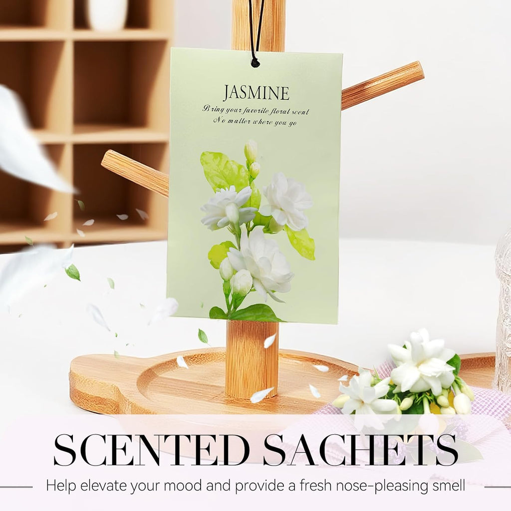 Jasmine Scented Sachet Bags - 12 Pack Closet Freshener Odor Eliminator, Long Lasting Home Fragrance