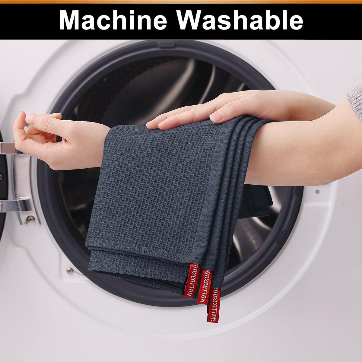 Homaxy 100% Cotton Waffle Weave Dish Cloths - 8 Pack Soft and Absorbent Dish Towels - 12 x 12
