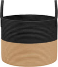 Woven Blanket Basket,65L Large Rope Storage Bin with Handles, Organizer for Blankets Toys Book and