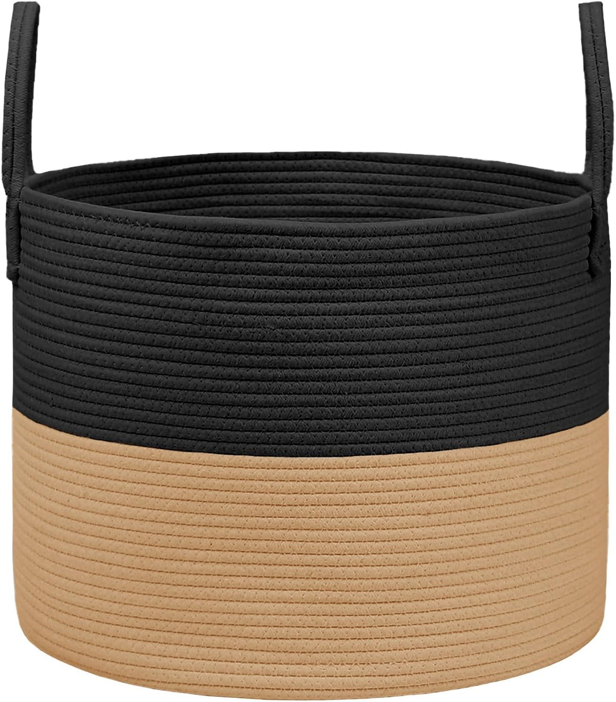 Woven Blanket Basket,65L Large Rope Storage Bin with Handles, Organizer for Blankets Toys Book and