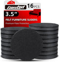 Ezprotekt 3.5" Felt Furniture Movers Sliders for Hardwood & Vinyl Floors, 16 Pcs Round Reusable