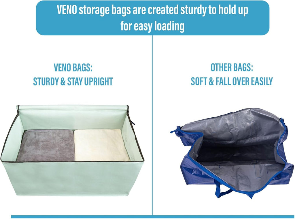VENO 8 Pack Moving and Storage Bags, Heavy Duty, Alternative to Moving Boxes, Large Packing Totes