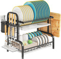 LEGUANG 2-Tier Stainless Steel Dish Drying Rack, Space-Saving Kitchen Organizer for in/Over