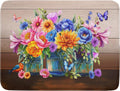 Spring Flowers Dish Drying Mat for Kitchen Counter 18x24in Vintage Plants Colorful Floral Kitchen