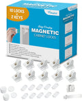 Vmaisi Adhesive Magnetic Locks for Cabinets & Drawers (10 Locks and 2 Keys)