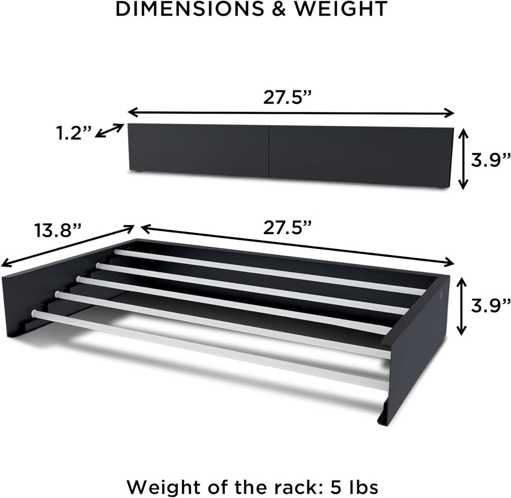 Step Up Laundry Drying Rack (27.5-INCH Industrial Gray), Wall Mounted, Retractable Clothes Drying