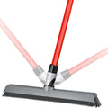 2-in-1 Silicone Rubber Broom Carpet Rake and Squeegee - Swivel Pet Hair Removal Broom with 1 Piece