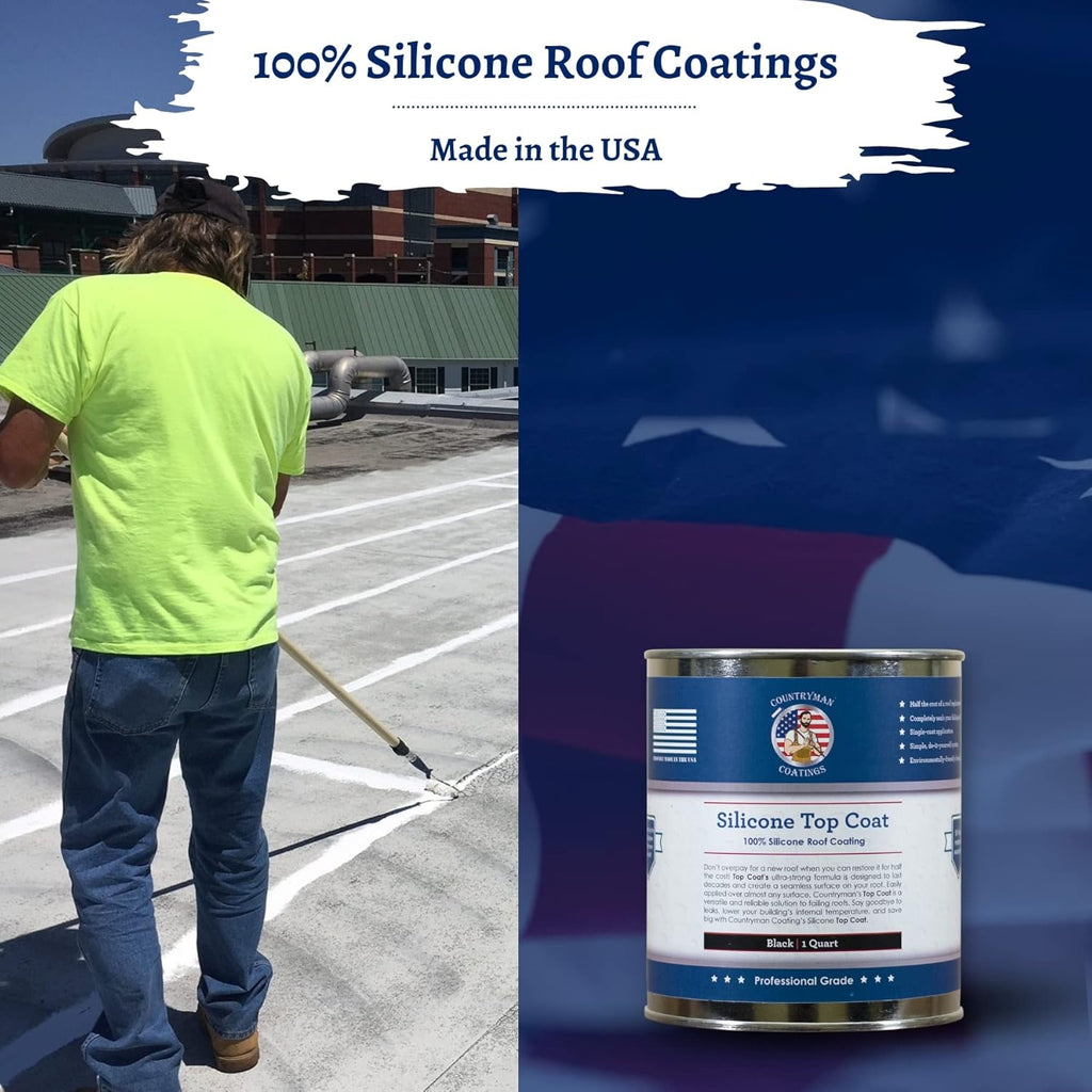Countryman Coatings - 100% Silicone Roof Coating - Restore Your Roof in a Day - Seal Leaks, Cracks