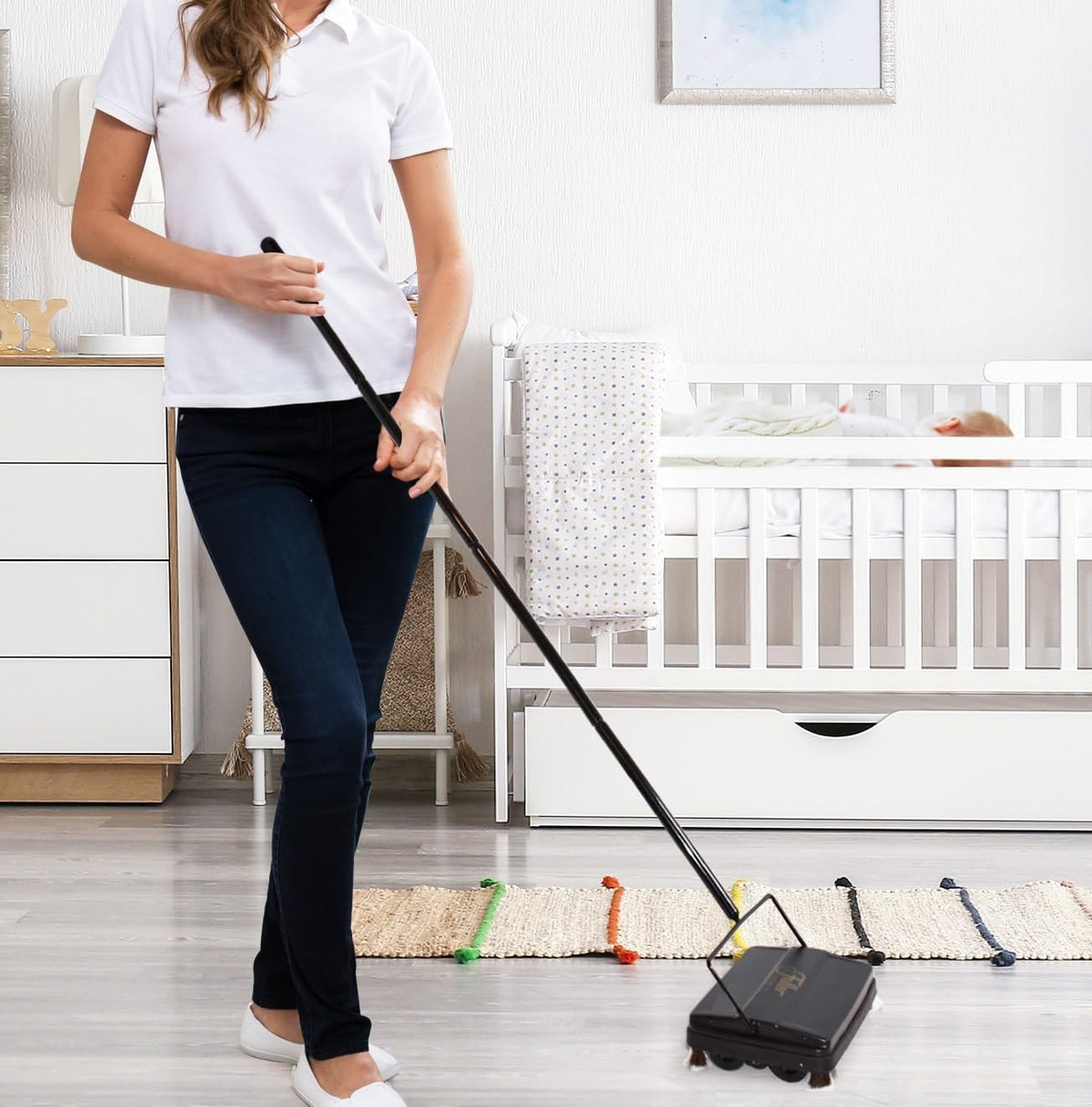 Stanley Home Products Electrostatic Carpet & Floor Sweeper - Heavy Duty Lightweight Floor Cleaner