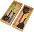 Drawer Organizer Storage Box Kitchen - Wood Stackable Tray Utensil Organizer for Office