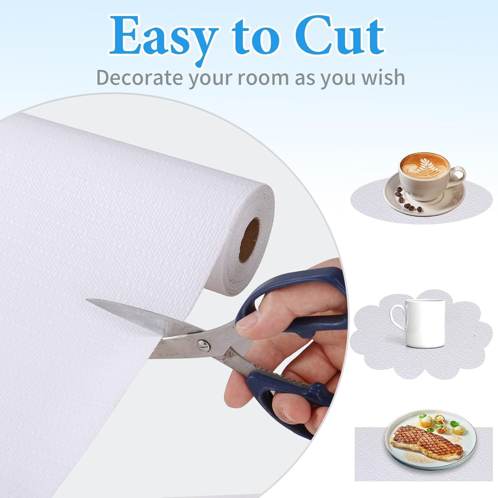 Shelf Liners for Kitchen Cabinets 17in x 30FT Non Adhesive Drawer Liner White Thickened Shelf Liner
