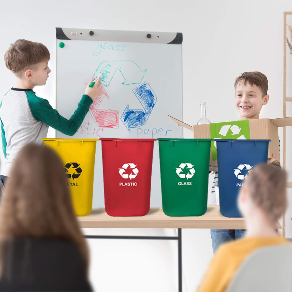 Acrimet Wastebasket Bin for Recycling, 6.75 Gallon/ 27 Quart/ 25.552 Liter (Made of Plastic)