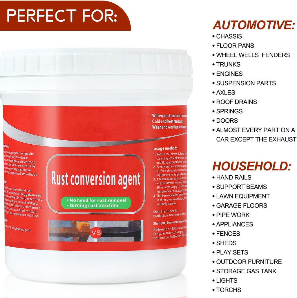 Rust Renovator,Rust Remover for Metal,Rust Converter for Metal,Water-Based Rust Remover for Metal