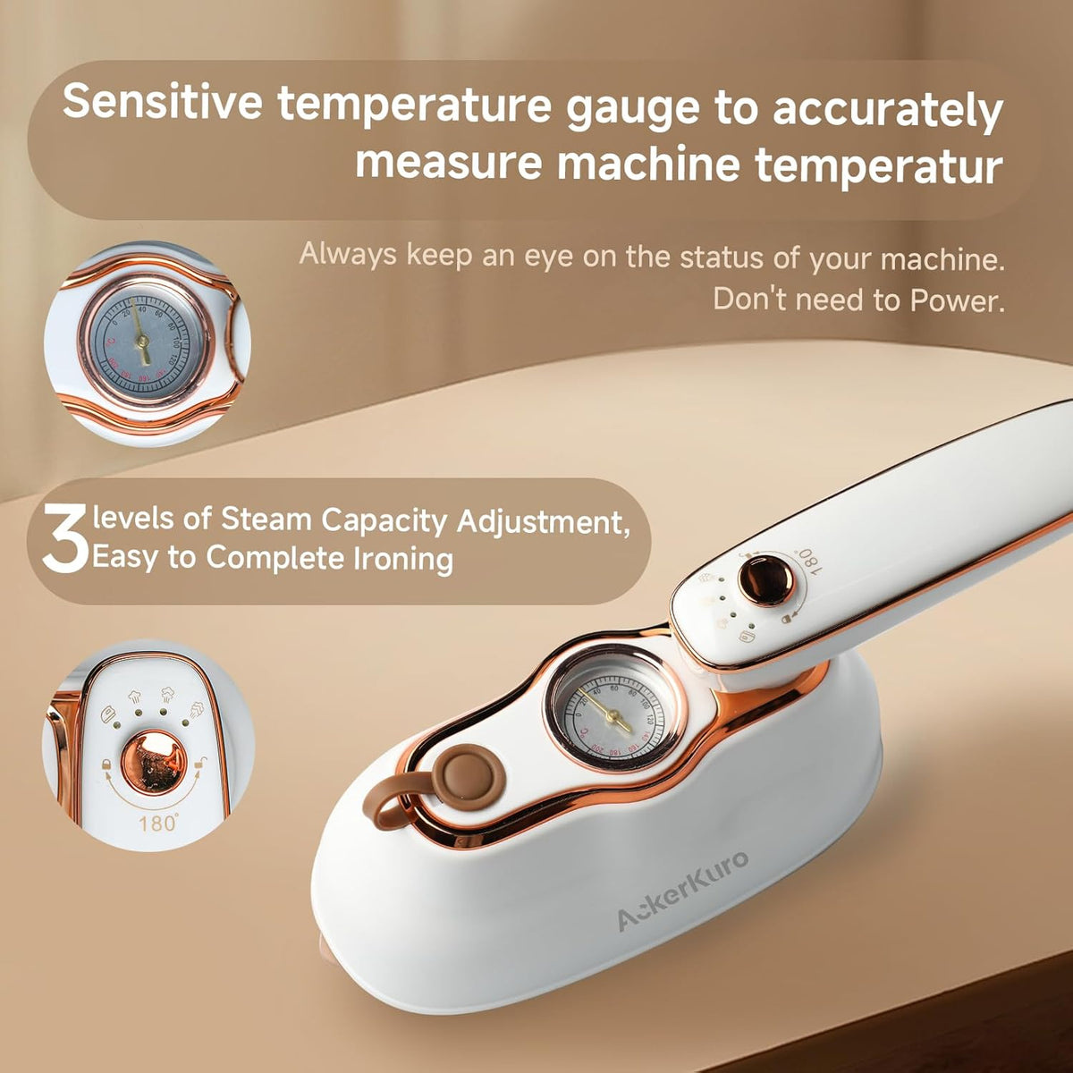 Travel Steamer for Clothes,1200W Portable Handheld Mini Garment Steamers,Steamer ＆ Iron 2 In