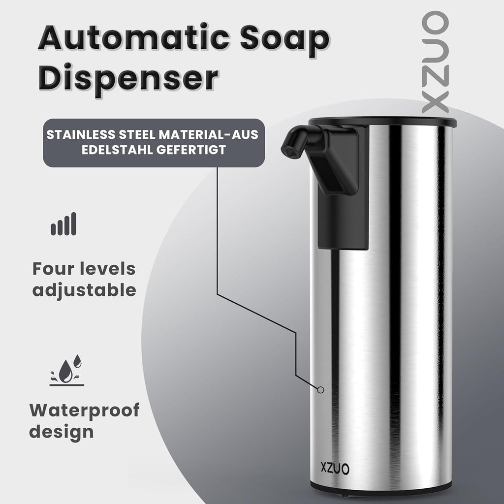 Automatic Soap Dispenser Touchless 11.8oz 4-Level Adjustment Auto Hand Soap Dispenser Stainless