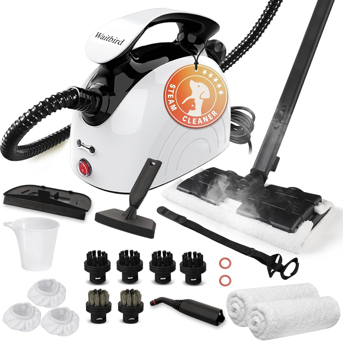Steam Cleaner, Handheld Steamer with 21 Accessories, 248°F High-Temperature Steam for Floors