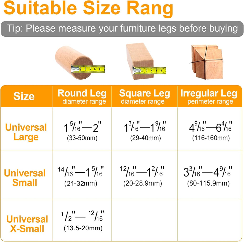 CHUNZEXI 48 Pack Chair Leg Floor Protectors for Hardwood Floors, Silicone Felt Covers Pads Caps