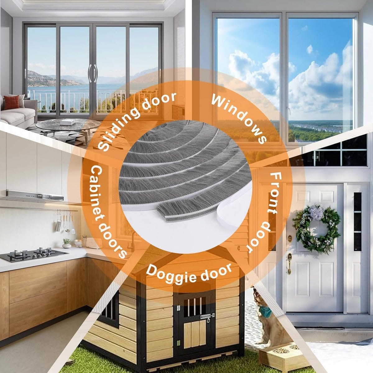 39.4FT Brush Weather Stripping, Neat Pile Self Adhesive Seal Strip for Windows and Door