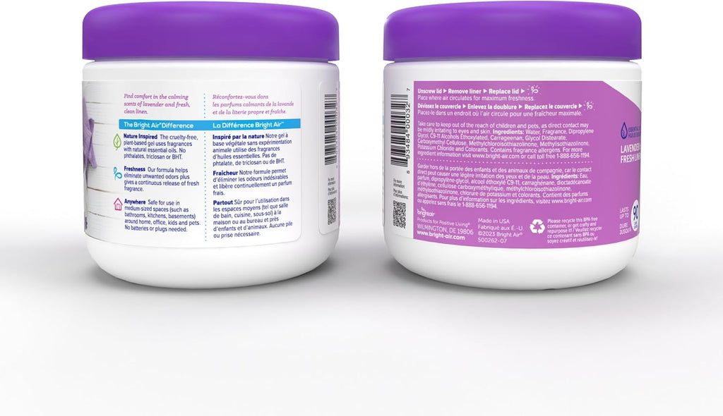 Bright Air 14 oz. Super Odor Eliminator, For Medium-Size Spaces, Lavender & Fresh Linen Scent, Case