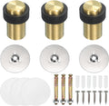 PATIKIL 3Set Round Door Stoppers, 60mm Stainless Steel Door Stop Doorstop Wedge Metal Cylinder Self