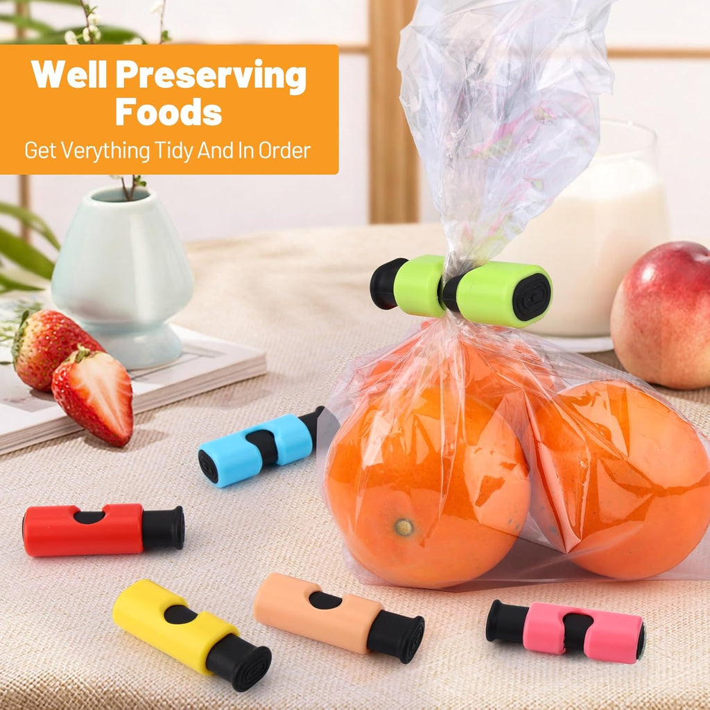 AmoreAngel Crafts 12 Pack Bread Bag Clips，Squeeze Lock Food Bag Clips, Plastic Sealing Clip for