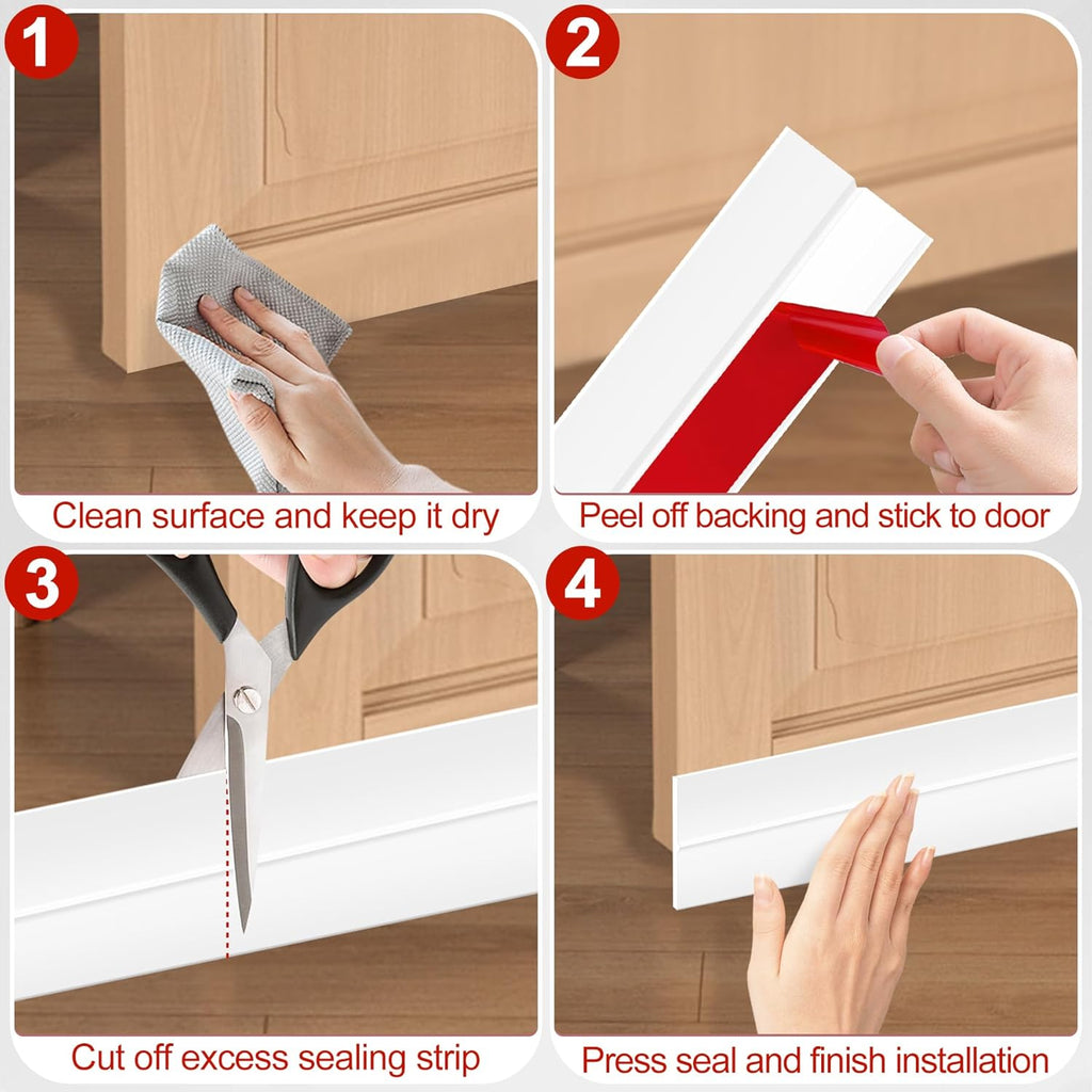 MYFAMIREA Door Weather Stripping 2IN (W) x 10FT (L) Door Draft Stopper Seal Tape Silicone Seal