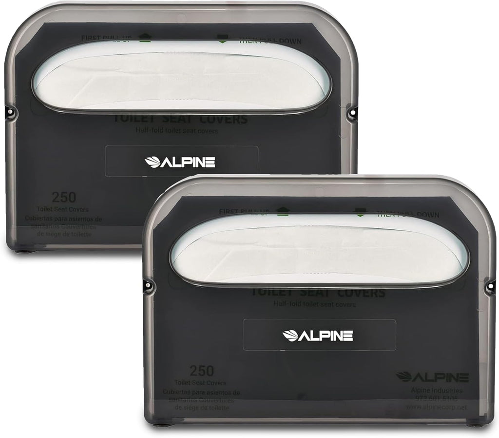 Alpine Toilet Seat Cover Dispenser - 2 Pack Wall Mount Disposable Toilet Seat Cover Holder for
