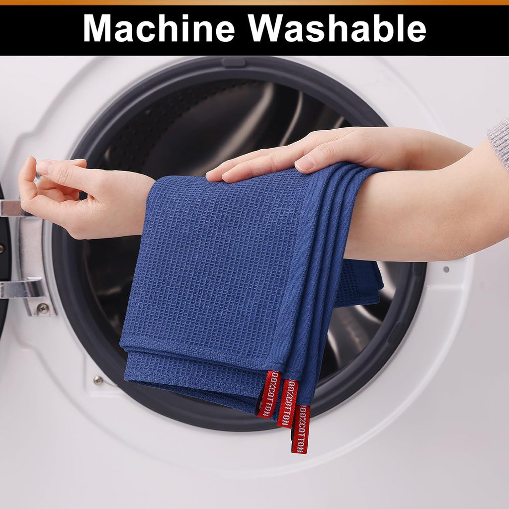 Homaxy 100% Cotton Waffle Weave Dish Cloths - 6 Pack Soft and Absorbent Dish Towels - 12 x 12