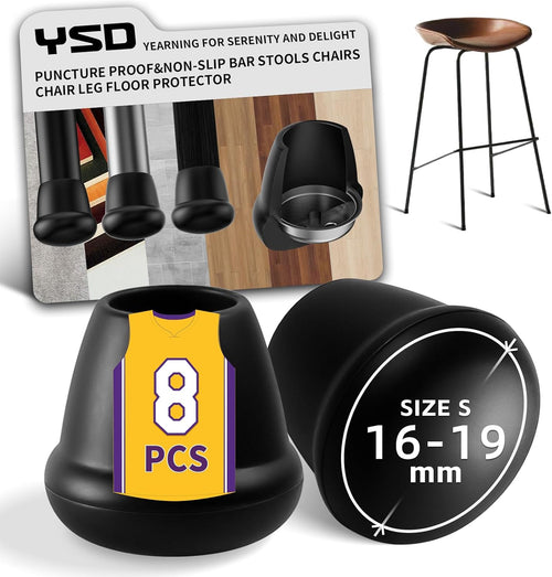 0.75 Inch Heavy Duty Rubber Chair Leg Caps - 8 PCS Non-Slip Furniture Floor Protectors with Metal