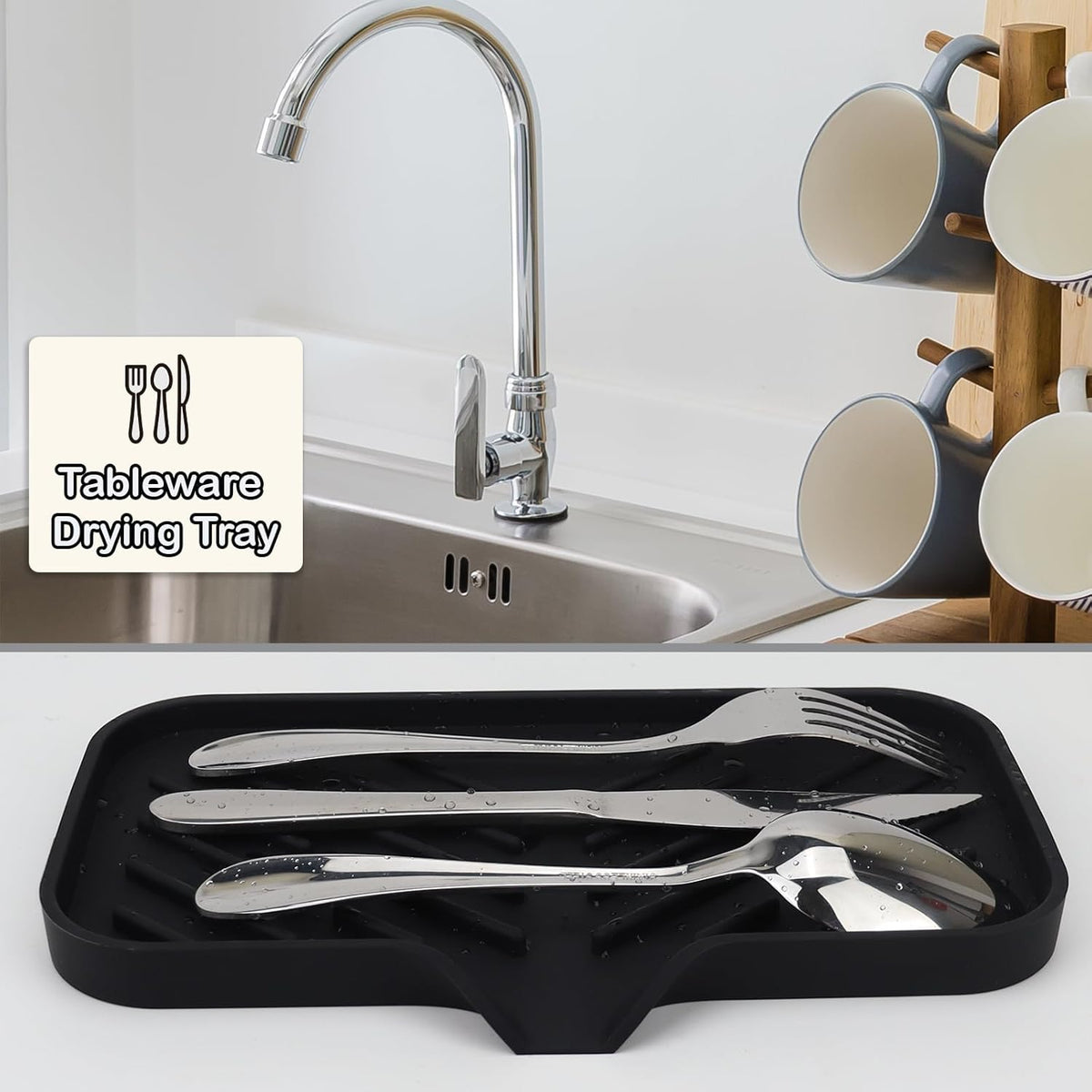 Yasmen Silicone Bathroom Soap Dishes, Sink Sponge Holder for Kitchen, Rubber Soap Dish with Drain