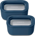 Caraway 2pc Glass Food Storage Set - 2.6 Cup Food Containers (2) - Non-Toxic Ceramic-Coated Glass